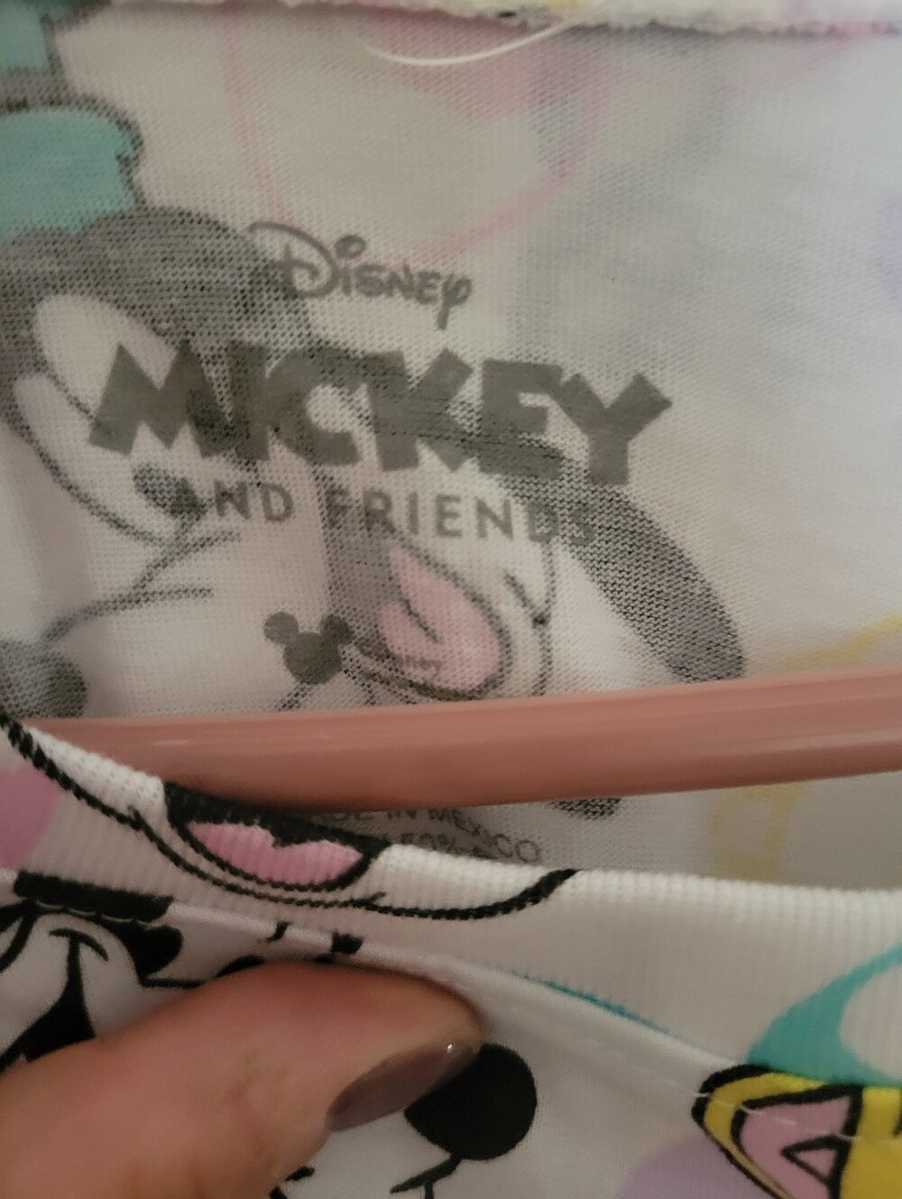 Disney and Friend Pastel Mickey & Friends Short Sleeve Top - White/Pastel - Picture 3 of 4